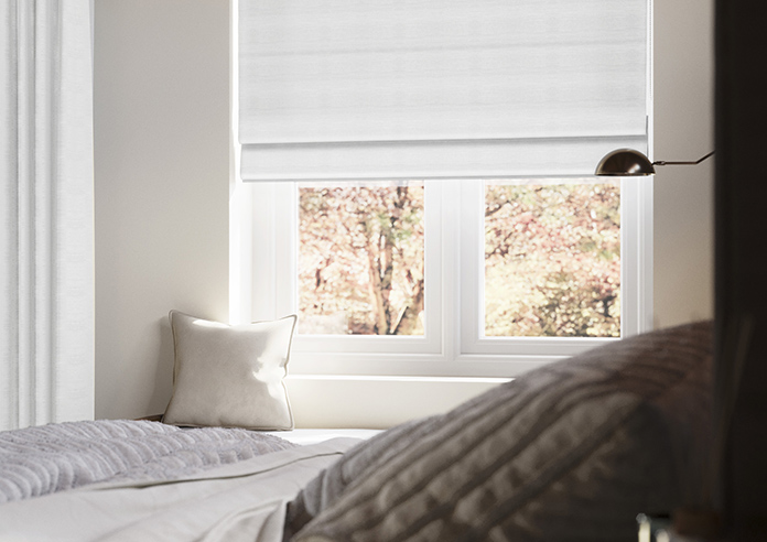 Shima Faux Silk, White - Twist&Fit Roman Blind - Image 5